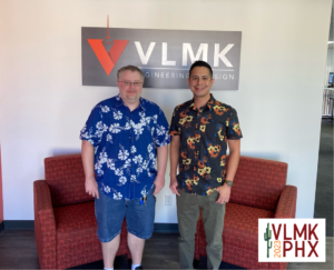 VLMK AZ staff wearing Hawaiian shirts for spirit day 